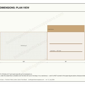 Pallet Chicken Coop Plans 6x8 for 7-10 Hens, Reclaimed Wood Hen House Blueprint PDF, DIY Walk In Build with Sourcing Guide and Cut List image 5