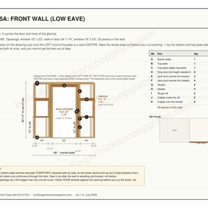 8x8 Chicken Coop Plans for 10-13 Hens, Walk In Hen House Blueprint PDF, DIY Shed Style Build with Cut List and Covered Run Design image 6