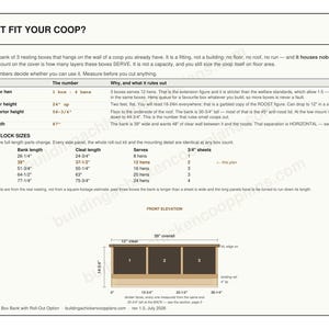 Chicken Nesting Box Plans, 3 Compartment Nest Bank Blueprint PDF with Roll Out Egg Tray Option, DIY Build, Cut List, Plywood Layout image 3