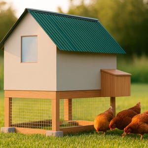 4x4 Chicken Coop Plans for 2-3 Hens, Small Starter Hen House Blueprint PDF, DIY Backyard Build with Cut List and Run Design image 1