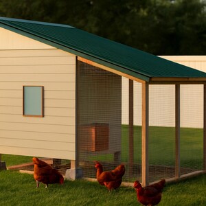 Insulated Chicken Coop Plans 8x12 for 14-18 Hens, Cold Climate Winter Hen House Blueprint PDF, DIY Build with Vent Detail and Cut List