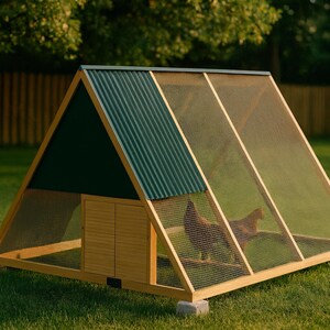 Chicken Tractor Plans 6x10 A Frame for 4-6 Hens, Mobile Coop Blueprint PDF, DIY Portable Hen House Build with Wheels and Cut List
