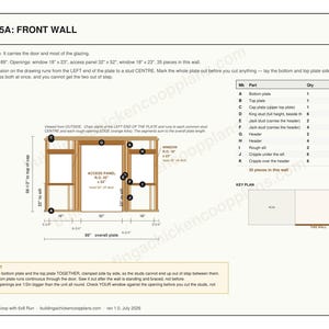 6x8 Chicken Coop Plans for 6-9 Hens, Gable Hen House Blueprint PDF, DIY Backyard Build with Cut List and Covered Run Design image 6