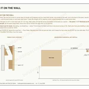 Chicken Nesting Box Plans, 3 Compartment Nest Bank Blueprint PDF with Roll Out Egg Tray Option, DIY Build, Cut List, Plywood Layout image 9