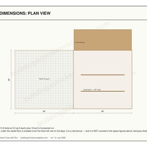 4x4 Chicken Coop Plans for 2-3 Hens, Small Starter Hen House Blueprint PDF, DIY Backyard Build with Cut List and Run Design image 5
