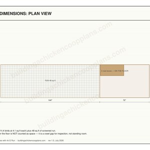 4x6 Duck House Plans for 4-6 Ducks, Backyard Coop Blueprint PDF, DIY Build with Ramp, Ground Level Nest Area and Cut List image 4