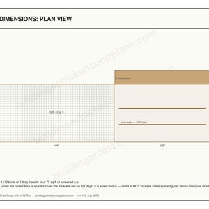 6x10 Chicken Coop Plans for 9-12 Hens, Walk In Hen House Blueprint PDF, DIY Shed Style Build with Cut List and Covered Run Design image 5