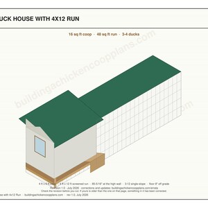 4x6 Duck House Plans for 4-6 Ducks, Backyard Coop Blueprint PDF, DIY Build with Ramp, Ground Level Nest Area and Cut List image 2