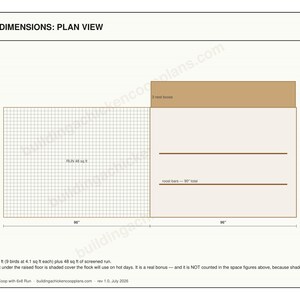 6x8 Chicken Coop Plans for 6-9 Hens, Gable Hen House Blueprint PDF, DIY Backyard Build with Cut List and Covered Run Design image 5