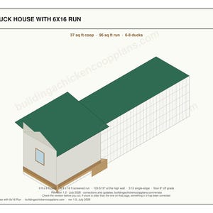 6x8 Duck House Plans for 8-10 Ducks, Large Backyard Coop Blueprint PDF, DIY Build with Ramp, Ground Level Nest Area and Cut List imagen 3