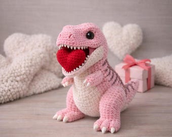 T Rex Dinosaur Valentine Amigurumi Crochet Pattern | Dino Love Plushie Pattern | Crochet Pattern – Pattern for Beginners – English Pdf