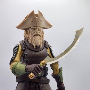 Redbeard Riptide, pirate captain head – Mythic Legions 1.0 scale