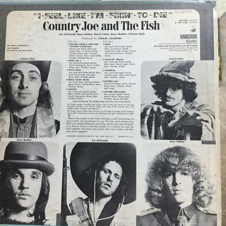 Country Joe And The Fish I Feel Like I'm Fixin' To Die On Vanguard Records no game board 1967 RIP Joe image 2