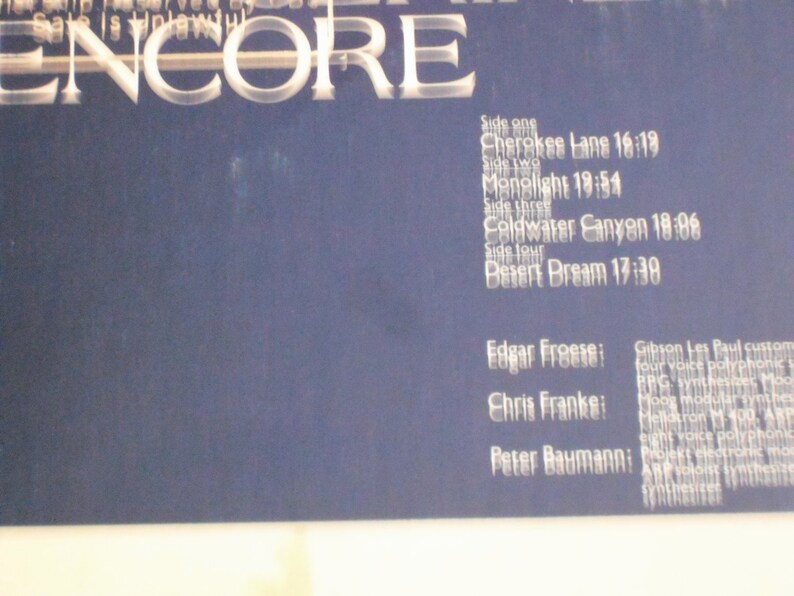 Tangerine Dream Encore Live Promo Copy Etsy
