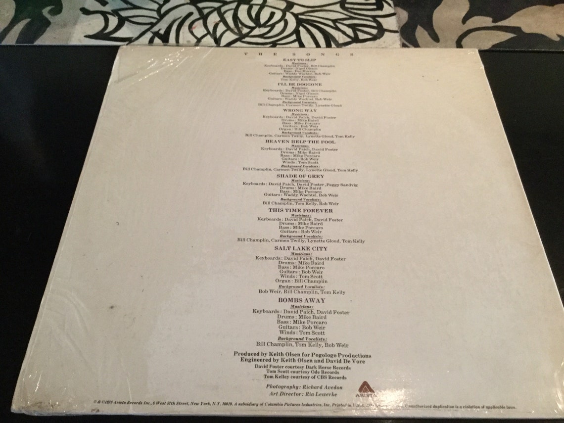 Bob Weir Heaven Help The Fool on Arista Records 1978 Solo Etsy