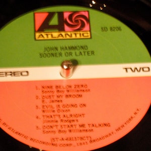 John Hammond Sooner or Later on Atlantic Records 1968 Walter Records