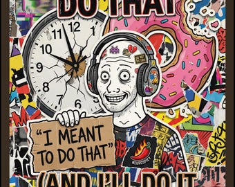 Neurodivergent Meme Art Print – Chaotic Home Office Decor (Digital Download)