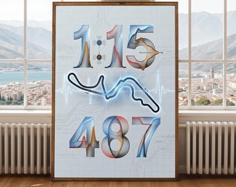 F1 Suzuka Circuit Lap Time Art Print: Racing Telemetry Gift (Digital Download)