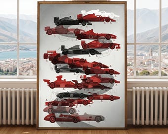 F1 Evolution Art Print: Decades of Dominance, Motorsport History (Digital Download)