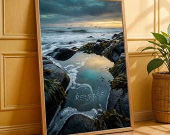 Liquid Motion Seascape Art Print – Ocean Photography, Zen Home (Digital Download)