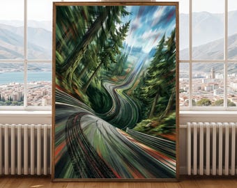 Eau Rouge F1 Print | Spa Francorchamps Racing Line Art (Digital Download)