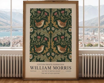 William Morris 'Thistle & Wren' Print, Arts and Crafts Botanical (Digital Download)