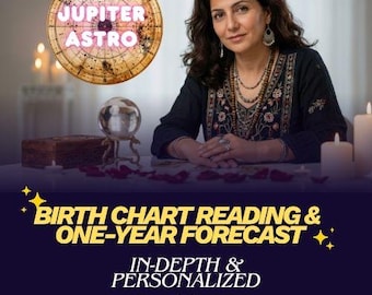 Lettura approfondita del tema natale e previsioni a 12 mesi, astrologia personalizzata