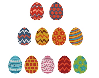 Colorful Spring Eggs Embroidery Bundle, Festive Easter Patterns (Digital Download)