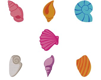 Sea Shells Embroidery Design Pack: Summer Embroidery Files (Digital Download)