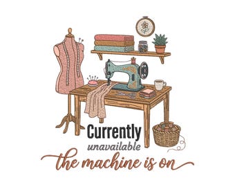Sewing Room Embroidery Design, Quilter Workspace Quote Craft Machine File, 5 Sizes, Instant Download dst, pes, exp, jep, vp3