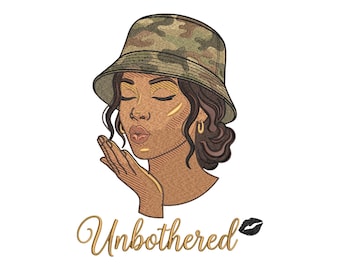 Unbothered Black Excellence Digital Embroidery | Melanin Queen African History File