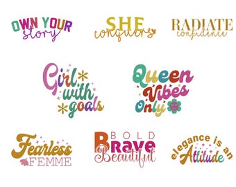 Boho Floral Quotes Embroidery Designs, Inspirational Bundle (Digital Download)