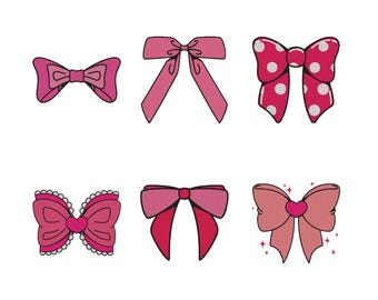 Mini Bow Embroidery Design, Satin Stitch Applique, Straight Tailed (5 Sizes)