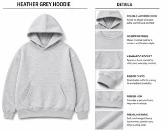 Heather Grey Oversized Tracksuit Set | Heavyweight Fleece Hoodie & Joggers