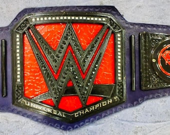 Von Superman inspirierter Universeller Gürtel - Wrestling-Titel für Fans - Roter und schwarzer Sammlergürtel für Erwachsene