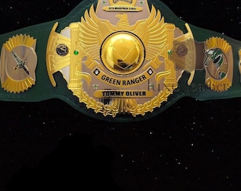 Cinturón de Campeonato del Ranger Verde – Réplica de cosplay y de colección inspirada en Tommy Oliver