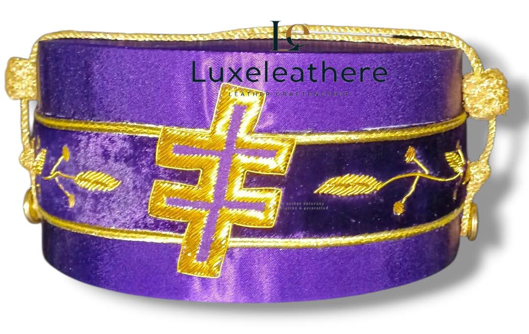 33rd Degree Scottish Rite Cap – Hand Embroidered Purple Masonic Regalia ...