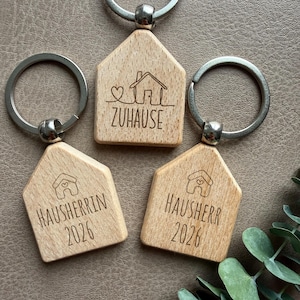 Schlüsselanhänger Haus, Hausbau, Geschenk zum Einzug, Geschenkidee, Einweihungsgeschenk, Umzug