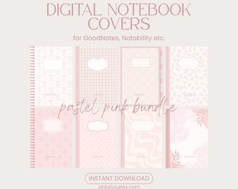 Pink Digital Notebook Covers for Goodnotes, Notability | Cute | Aesthetic | Coquette | INSTANT DOWNLOAD