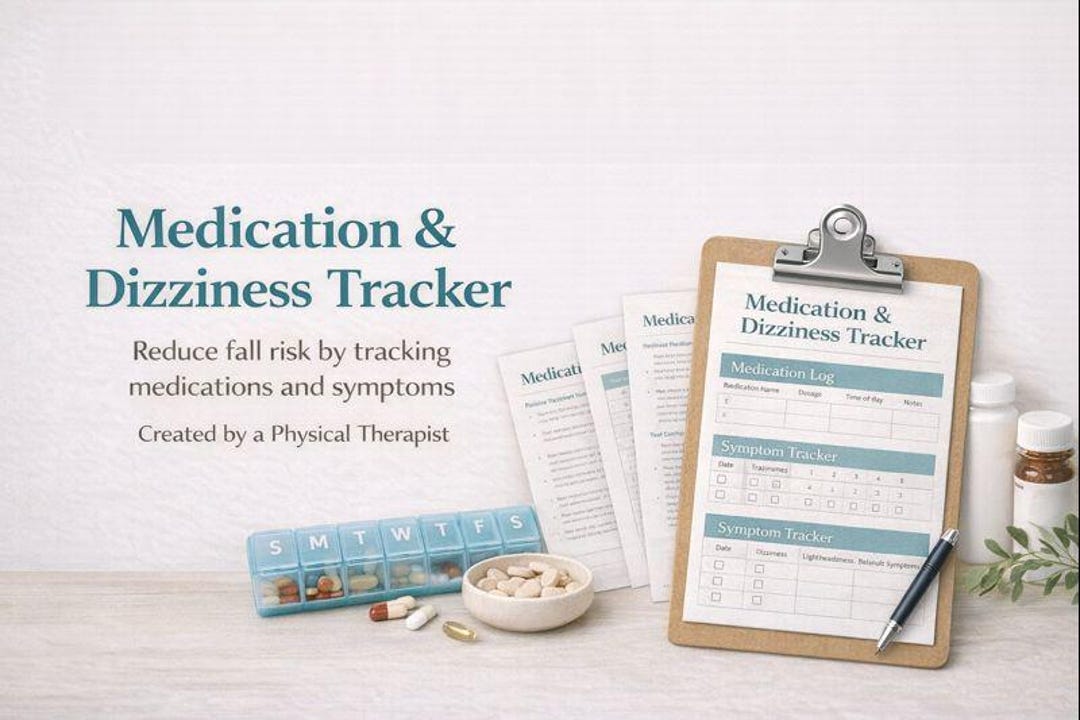 Medication & Dizziness Tracker for Seniors | Fall Prevention (PDF ...