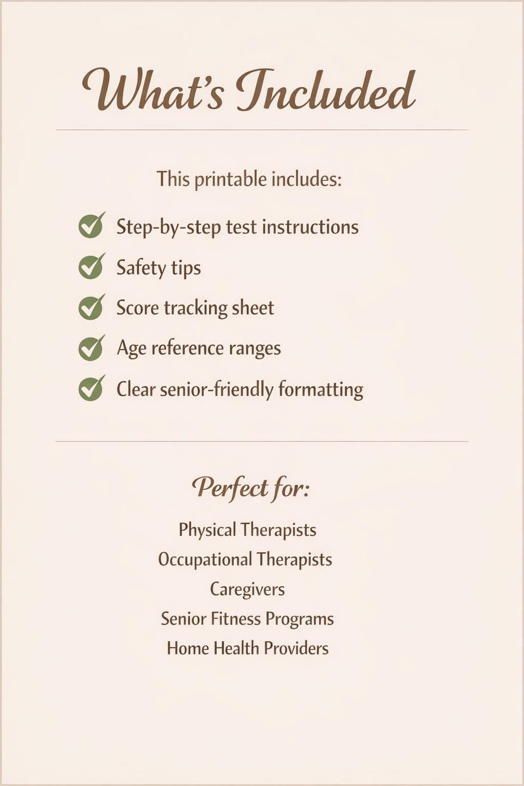 30-second Chair Stand Test Printable | Fall Risk Assessment Tool (PDF ...