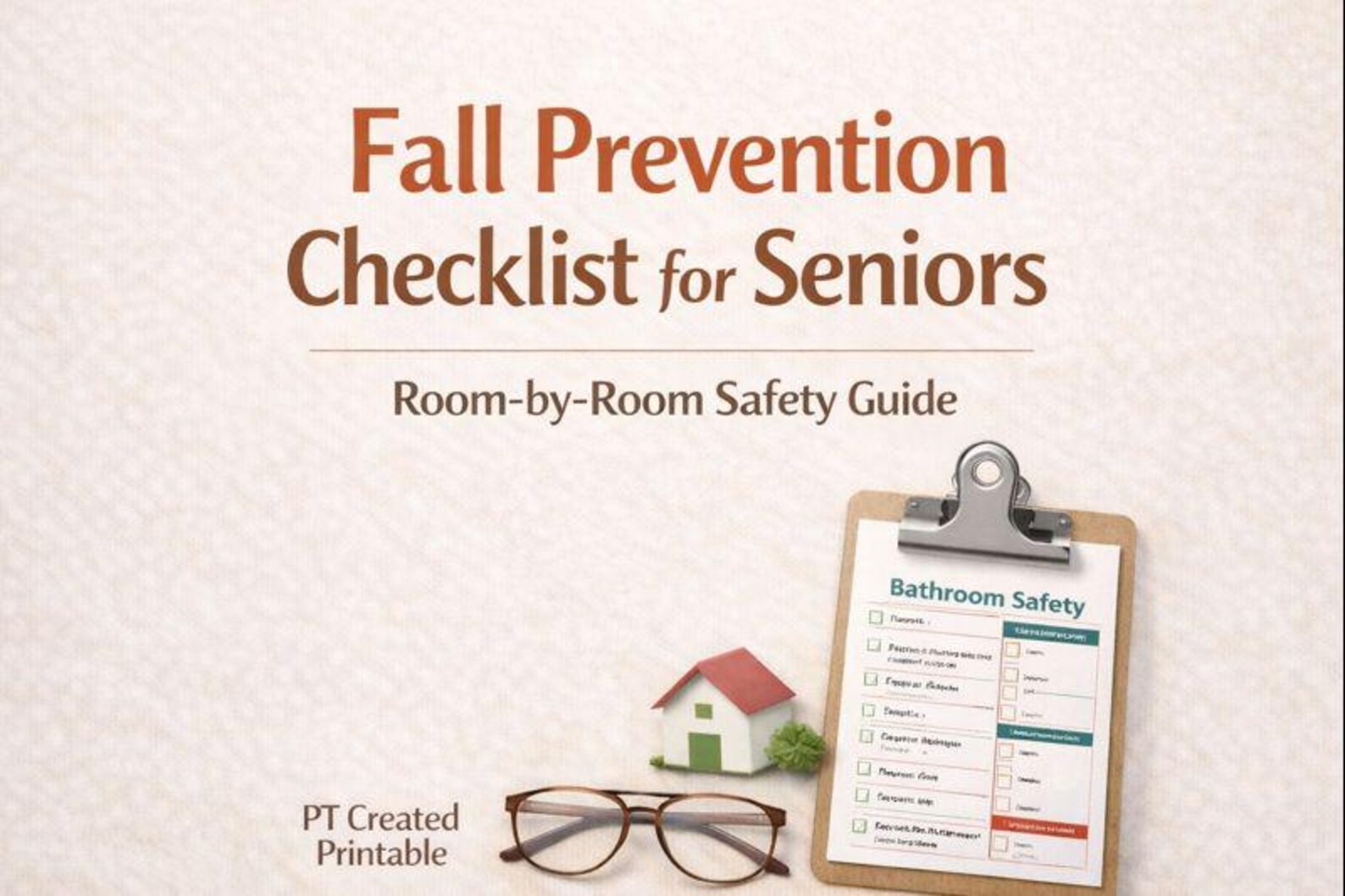 Fall Prevention Checklist for Seniors- Printable Home Safety Guide (PT ...
