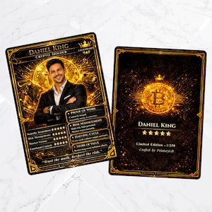Personalized Crypto Trading Card | Custom Luxury Bitcoin Collector Card | Premium Physical Crypto Gift | Legendary Holder Edition