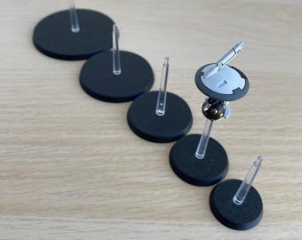 Bases redondas para juegos de guerra voladores con ranura (25 mm–100 mm) - Paquetes de bases para miniaturas de mesa