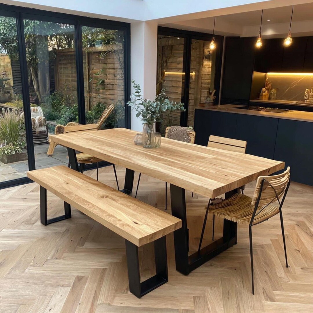 Custom Walnut Handcrafted Rustic Solid Wood Dining Unique Artisan Table ...