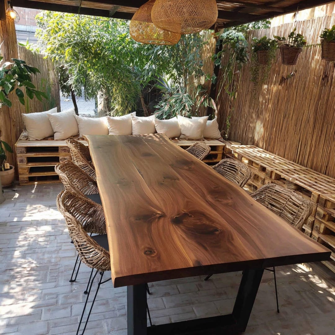 Handmade Live Edge Walnut Dining Table, Custom Solid Wood - Etsy