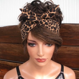 Wired headband Dolly Bow Headband Women Fashion Accessories Headscarf Bandana Leopard print