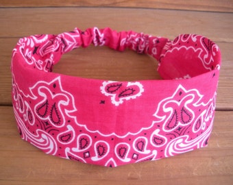 Womens Headband Fabric Headband Summer Fashion Accessories Women Headscarf Yoga Headband Bandana in Hot Pink - Choose color