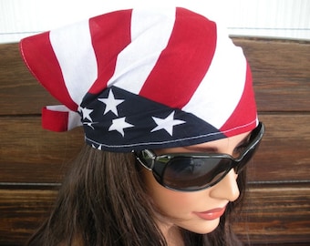 American Flag 4th of July Headband Kerchief Summer Fashion Accessiories Women Headscarf Headwrap Triangle Bandana