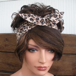 Wired Headband Womens Retro Headband Summer Fashion Accessories Women Headscarf Beige Leopard print
